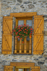 Lanuza town, an old village on the banks of the Gallego river, located in Hueca, Aragon, Spain.