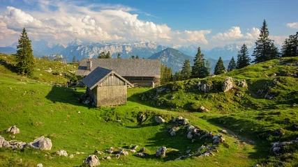 Keuken foto achterwand Alpen prachtig landschap bij de Chiemgauer Alpen met Kohler Alm