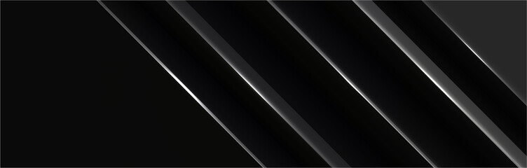 Linear, shiny layers on a black background. Vector background