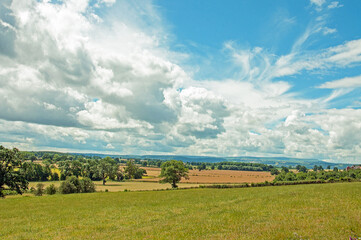 Fototapeta na wymiar British landscape with sky and clouds