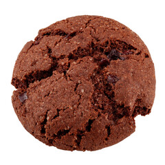 Chocolate chip cookie, isolated on white background, clipping path, full depth of field