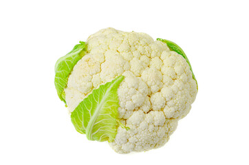 Head of fresh cauliflower isolated on white background. Studio Photo