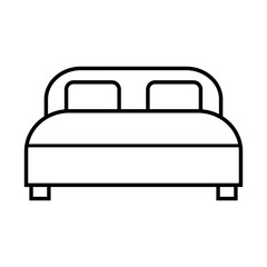 Bed icon on white.