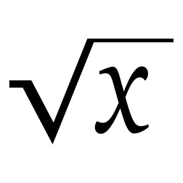 Square root icon, math symbol, vector illustration