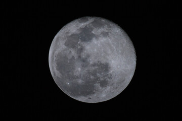 full moon in dark winter sky