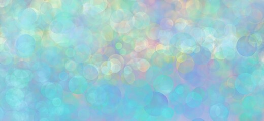 Sfondo banner azzurro turchese con bokeh colorato