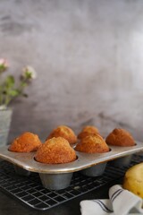 Homemade Banana Muffins, selective focus