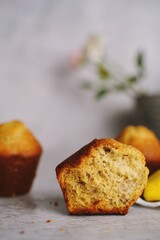 Homemade Banana Muffins, selective focus