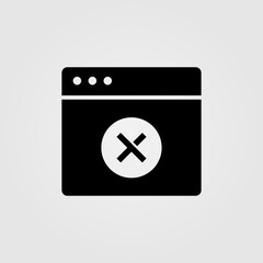 Browser error sign icon. Website error page vector illustration.