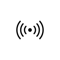 Radio wave, wireless signal icon. Broadcast live transmission symbol.