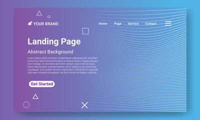 Fototapeta premium Modern Blue gradient geometric background with dynamic shapes, wave and geometric element. Modern Landing Page Website Template. Design for website and mobile website development.