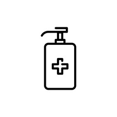 Disinfection. Hand sanitizer bottle icon, washing gel. Vector illustration