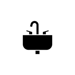 Sink icon. Bathroom, wc, toilet symbol. Vector illustration