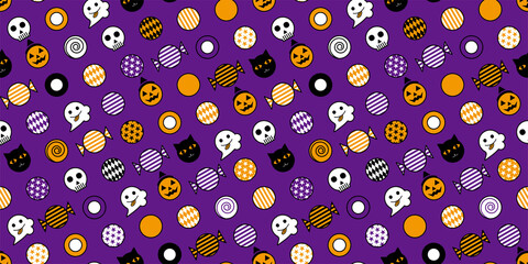 Cute halloween background. Seamless pattern.Vector.　かわいいハロウィンのパターン