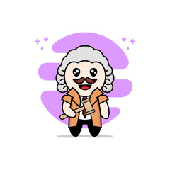 Cute detective character wearing judge costume.