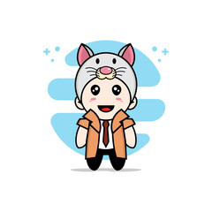 Cute detective character wearing mouses costume.