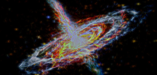 Fractal abstract outer space. Galaxy background. Elements of this image furnished by NASA.