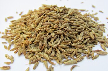 cumin seeds isolated on white background