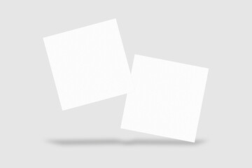 Realistic blank square business card illustration for mockup