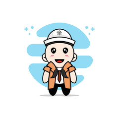 Obraz na płótnie Canvas Cute detective character wearing sailor costume.