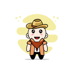 Obraz na płótnie Canvas Cute detective character wearing cowboy costume.