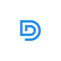 Letter DD DP technology logo vector stock