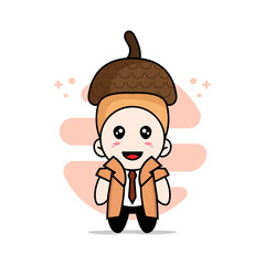 Cute detective character wearing nut costume.