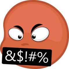 Vector illustration of angry emoticon insulting