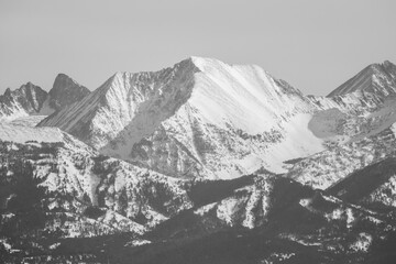 Fototapeta na wymiar Bozeman Montana Mountains Black and White