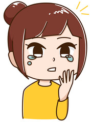 無意識に涙が出る　女性　コミカル