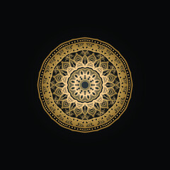 gold ornament on black background