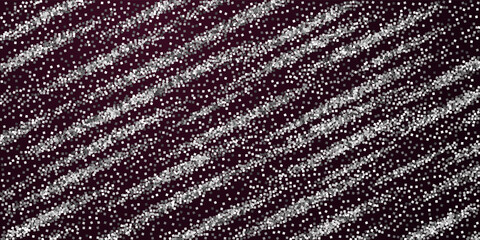 Silver glitter luxury sparkling confetti. Scattered small gold particles on red maroon background. Bizarre festive overlay template. Beauteous vector illustration.