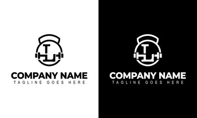 Letter L Logo With a barbell | Fitness Gym Logo | Vector Illustration of Logo Design