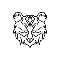 Fototapeta na wymiar Monoline line art panda animal logo design inspiration