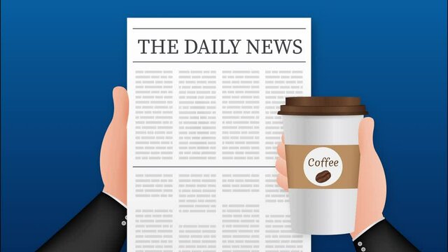 mock up of a blank daily newspaper. Fully editable whole newspaper in clipping mask. stock illustration.