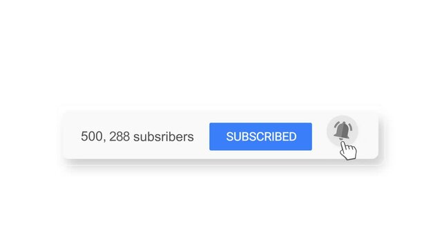Like Subscribe And Reminder Button. Alpha Matte Channel