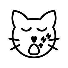 line icon set, emoticons, face paint, sleepy symbols, vector illustrations