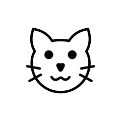 set of line icons, emoticons, cat face, smile symbol vector illustration