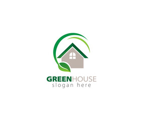 Green house logo vector icon illustration design