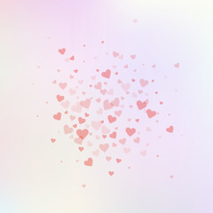 Red heart love confettis. Valentine's day explosio