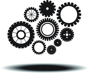 gears vector on white background