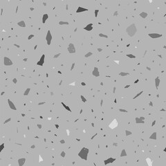 Terrazzo seamless pattern. Black and white classic