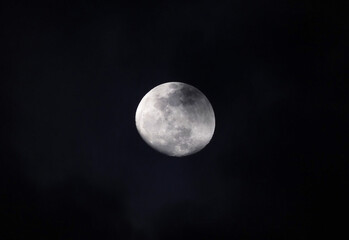 The moon on a very cloudy night