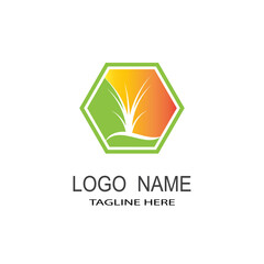 Grass logo vector template