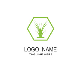 Grass logo vector template