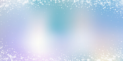 White heart love confettis. Valentine's day vignet