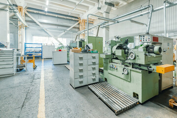 The interior of the metalworking shop. Modern industrial enterprise.