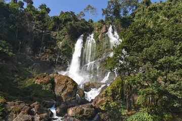 waterfall in the mountains