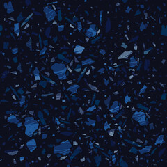 Terrazzo seamless pattern. Dark classic flooring t