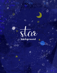 Fototapeta premium ドローイングの星空のベクターイラスト背景素材
